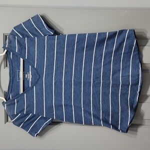 NWOT Sonoma Blue White Striped V-neck Tee petite XS